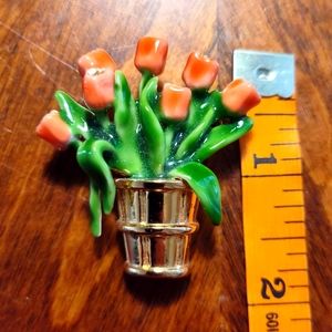 Beautiful Potted Flowers Pin